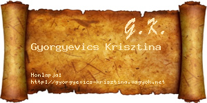 Gyorgyevics Krisztina névjegykártya